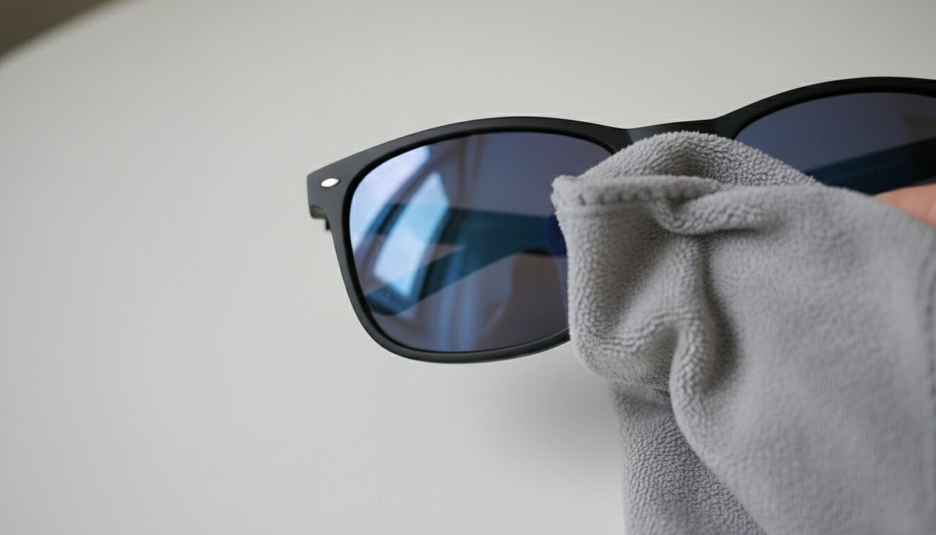 nettoyage précis et efficace de vos lunettes de soleil polarisées pour une vision claire et sans rayures.