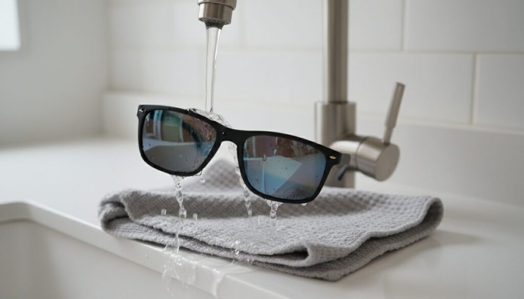 nettoyage précis et efficace de vos lunettes de soleil polarisées pour une vision claire et sans rayures.