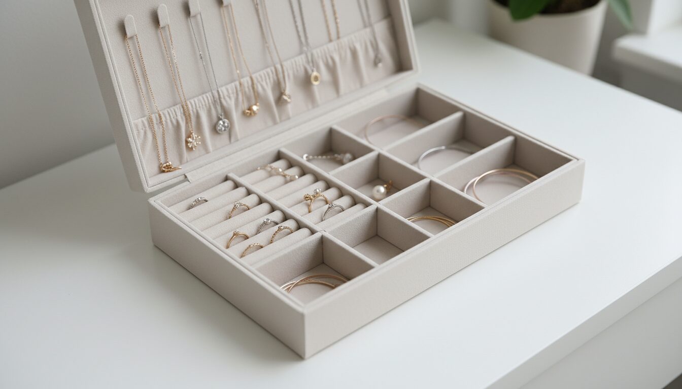 découvrez comment prévenir l'usure prématurée de vos bijoux grâce à un rangement sectorisé efficace et organisé, prolongeant ainsi leur éclat et leur beauté.